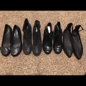 Lot of black shoes
